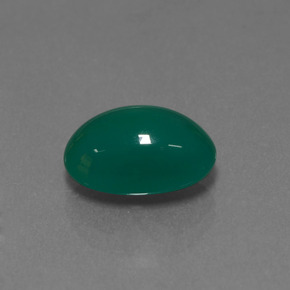 Agate vert naturelle coupe ovale, 2,88 ct, translucide