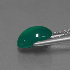 Agate vert naturelle coupe ovale, 2,88 ct, translucide