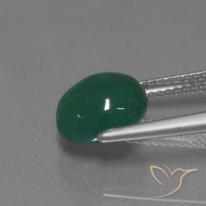 Agate Vert jaunâtre naturelle ovale, 3.42 ct, Translucide