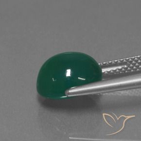 Agate Vert moyen naturelle ovale, 3.60 ct, Translucide