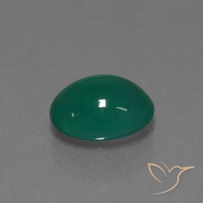 Agate Vert moyen naturelle ovale, 3.23 ct, Translucide