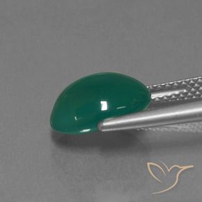Agate Vert moyen naturelle ovale, 3.23 ct, Translucide