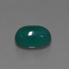 Agate vert naturelle coupe ovale, 3,43 ct, translucide