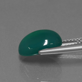 Agate vert naturelle coupe ovale, 3,43 ct, translucide
