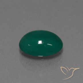Agate Vert moyen naturelle ovale, 3.15 ct, Translucide