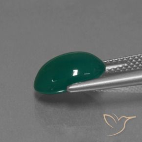 Agate Vert moyen naturelle ovale, 3.15 ct, Translucide