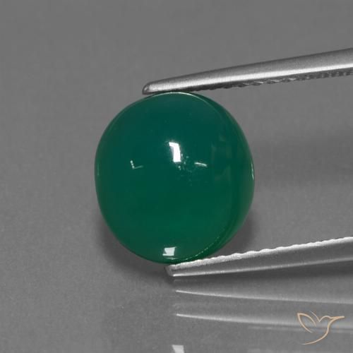 3.53ct Naturel Vert foncé moyen Agate, ovale, Translucide