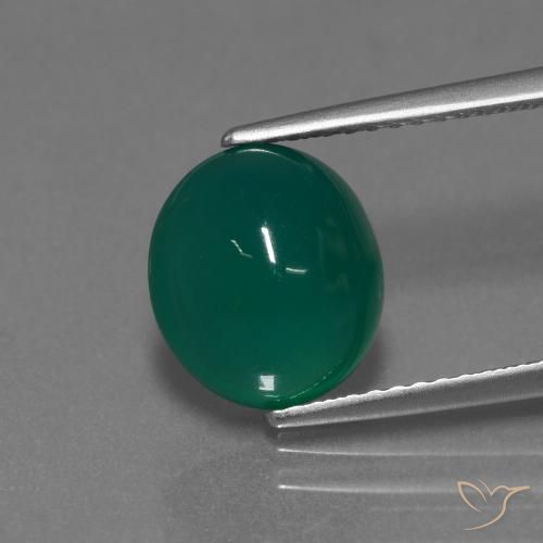 3.49ct Naturel Vert foncé moyen Agate, ovale, Translucide
