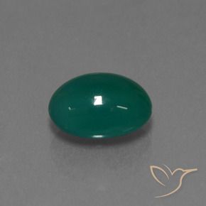 Agate Vert foncé moyen naturelle ovale, 3.18 ct, Translucide