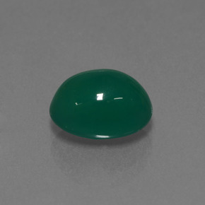 Agate vert naturelle coupe ovale, 3,31 ct, translucide