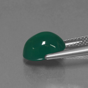 Agate vert naturelle coupe ovale, 3,31 ct, translucide
