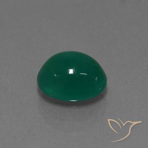 Agate Vert moyen naturelle ovale, 3.04 ct, Translucide