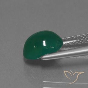 Agate Vert moyen naturelle ovale, 3.04 ct, Translucide