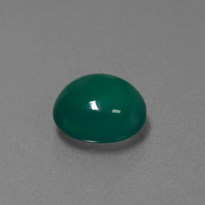 Agate vert naturelle coupe ovale, 3,39 ct, translucide
