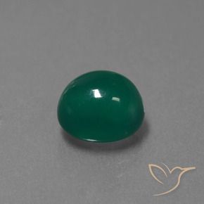 Agate Forêt verte naturelle Coupe ovale, 3.44 ct, Translucide