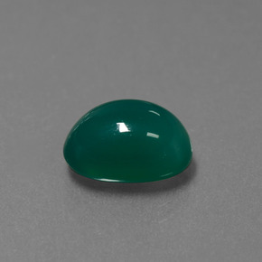Agate Vert foncé moyen naturelle Coupe ovale, 3.35 ct, Translucide