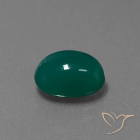 Agate Vert foncé moyen naturelle ovale, 3.69 ct, Translucide