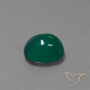 Agate Vert moyen naturelle ovale, 3.03 ct, Translucide