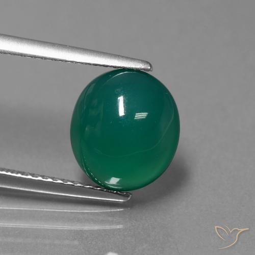 3.54ct Naturel Vert Agate, ovale, Translucide