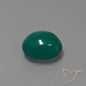 Agate Vert naturelle ovale, 3.54 ct, Translucide