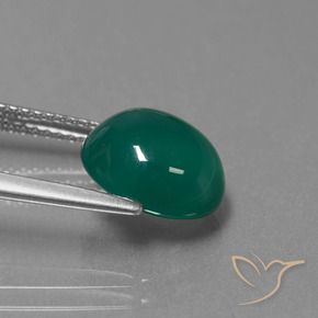 Agate Vert naturelle ovale, 3.54 ct, Translucide
