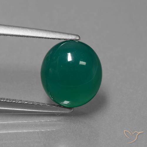3.46ct Naturel Vert Agate, ovale, Translucide