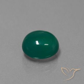 Agate Vert naturelle ovale, 3.46 ct, Translucide