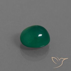 Agate Vert profond moyen naturelle ovale, 2.99 ct, Translucide