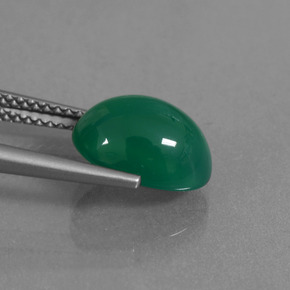 Agate Forêt verte naturelle Coupe ovale, 3.53 ct, Translucide