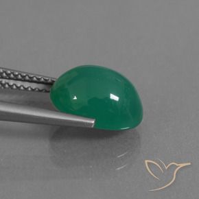 Agate Vert pin naturelle ovale, 3.28 ct, Translucide