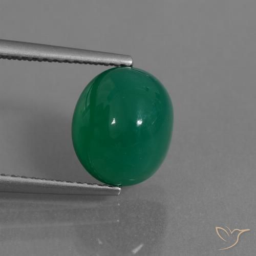 3.95ct Naturel Vert moyen Agate, ovale, Translucide