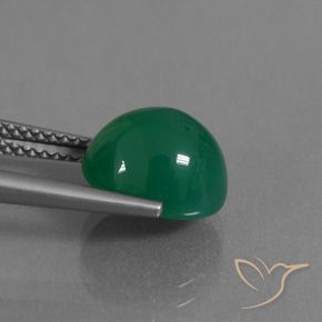 Agate Vert moyen naturelle ovale, 3.95 ct, Translucide