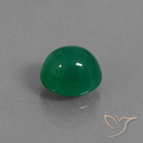 Agate Forêt verte naturelle ovale, 3.44 ct, Translucide