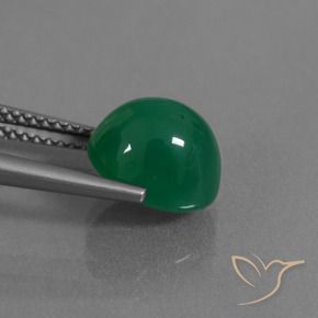 Agate Forêt verte naturelle ovale, 3.44 ct, Translucide