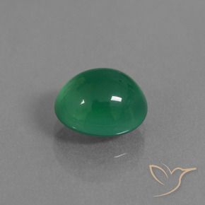 Agate Vert chaud naturelle ovale, 3.46 ct, Translucide