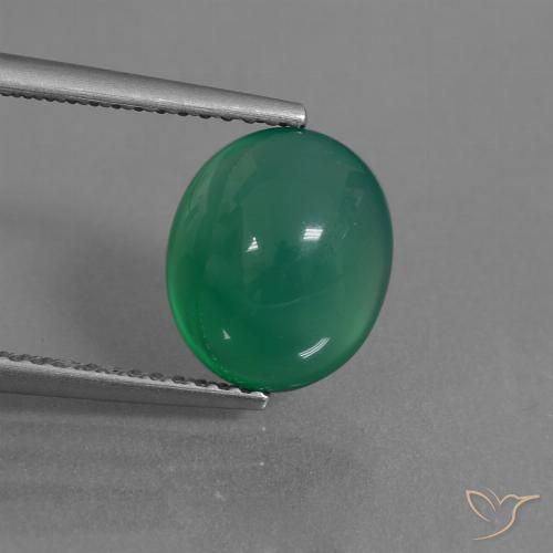 3.19ct Naturel Vert chaud Agate, ovale, Translucide
