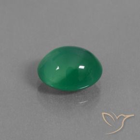 Agate Vert chaud naturelle ovale, 3.19 ct, Translucide
