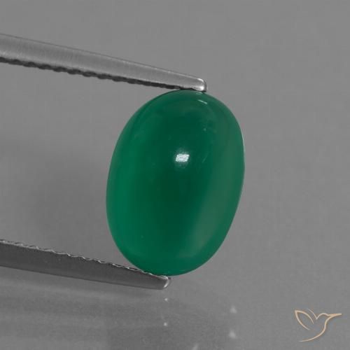 3.62ct Naturel Vert moyen Agate, ovale, Translucide