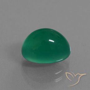 Agate Vert moyen naturelle ovale, 3.62 ct, Translucide