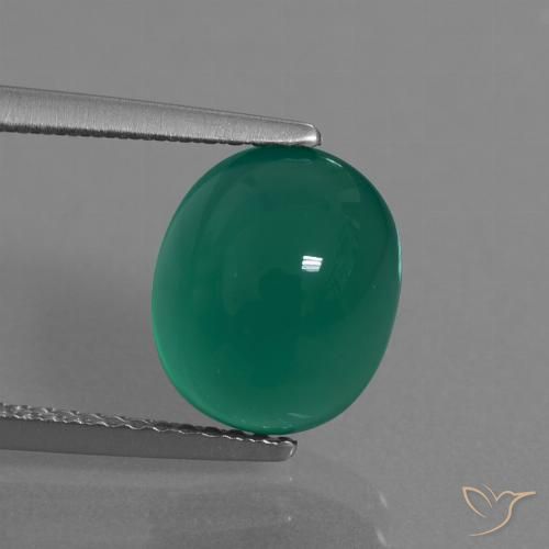 3.76ct Naturel Vert pin Agate, ovale, Translucide