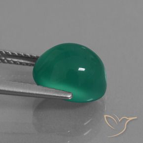 Agate Vert pin naturelle ovale, 3.76 ct, Translucide