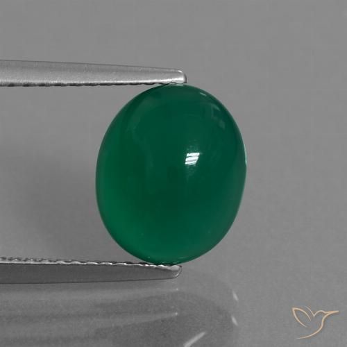 3.10ct Naturel Vert jaunâtre Agate, ovale, Translucide