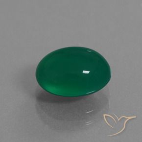 Agate Vert jaunâtre naturelle ovale, 3.10 ct, Translucide