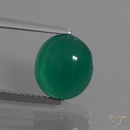 3.36ct Naturel Forêt verte Agate, ovale, Translucide