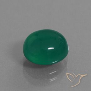 Agate Forêt verte naturelle ovale, 3.36 ct, Translucide