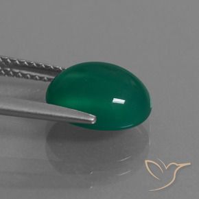 Agate Vert pin naturelle ovale, 3.19 ct, Translucide