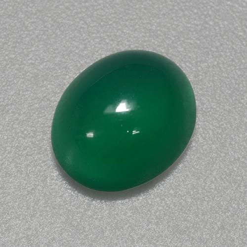 Agate Forêt verte naturelle Coupe ovale, 3.09 ct, Translucide