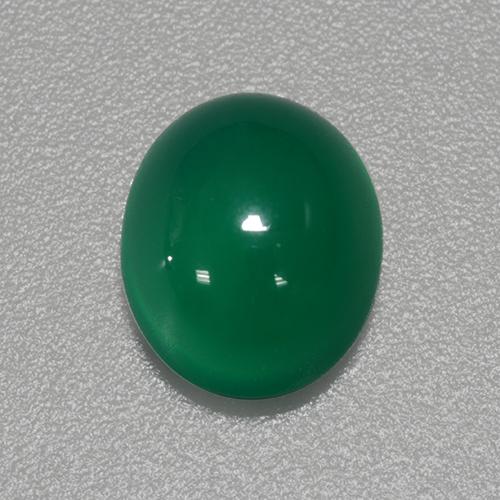 Agate Forêt verte naturelle Coupe ovale, 3.09 ct, Translucide
