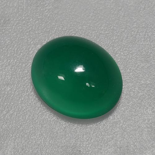 Agate Forêt verte naturelle Coupe ovale, 3.09 ct, Translucide