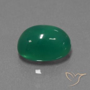 Agate Forêt verte naturelle ovale, 2.97 ct, Translucide